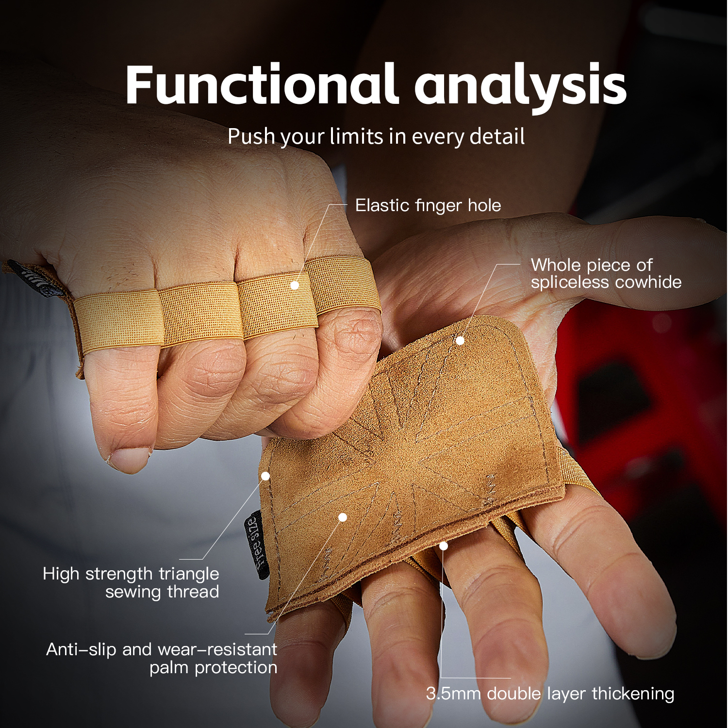 1 Pair Cowhide Gym Gloves Grip - Crossfit Workout Gear recensie en prijs